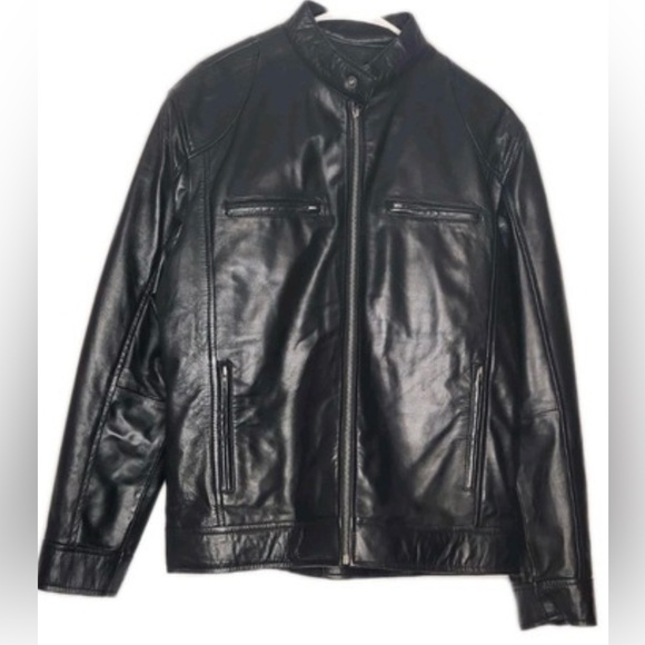 The Leather Factory Men's Vintage Motorcycle Biker Leather Jacket - Picture 2 of 11